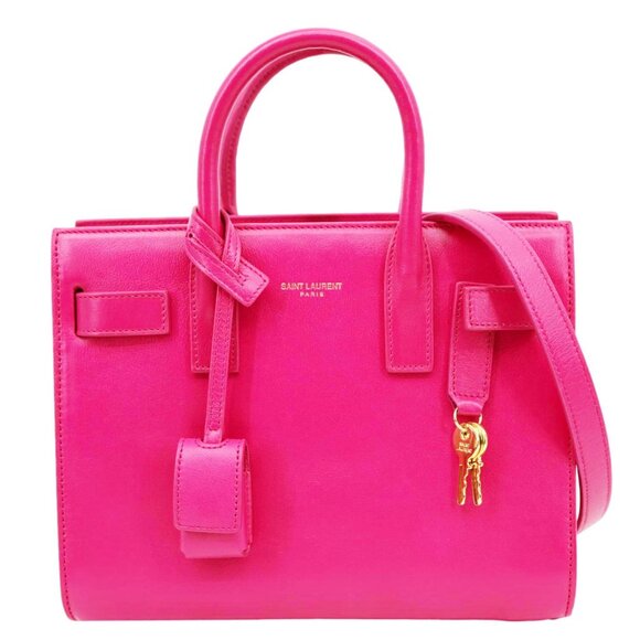 Yves Saint Laurent  Sac de Jour Nano Calfskin Leather Satchel Bag Pink - Picture 1 of 12